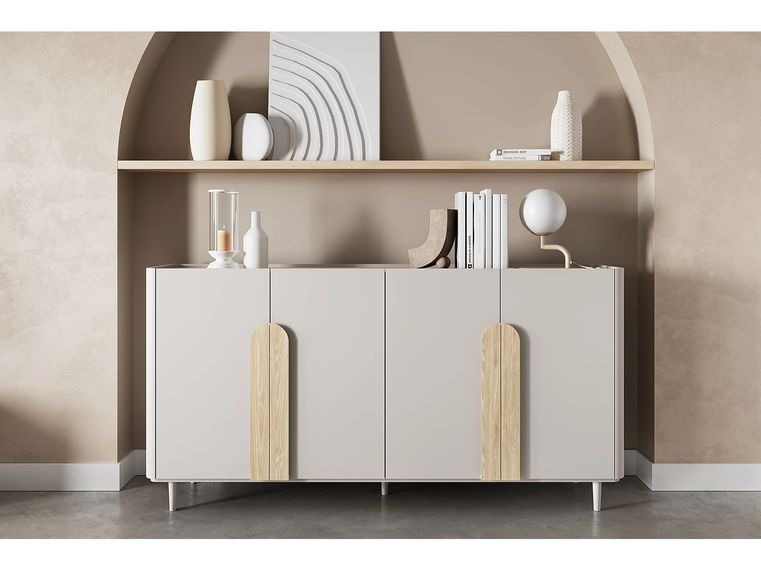 Buffet 4 portes 8 étagères