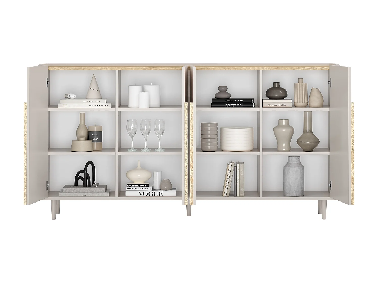 Buffet 4 portes 8 étagères