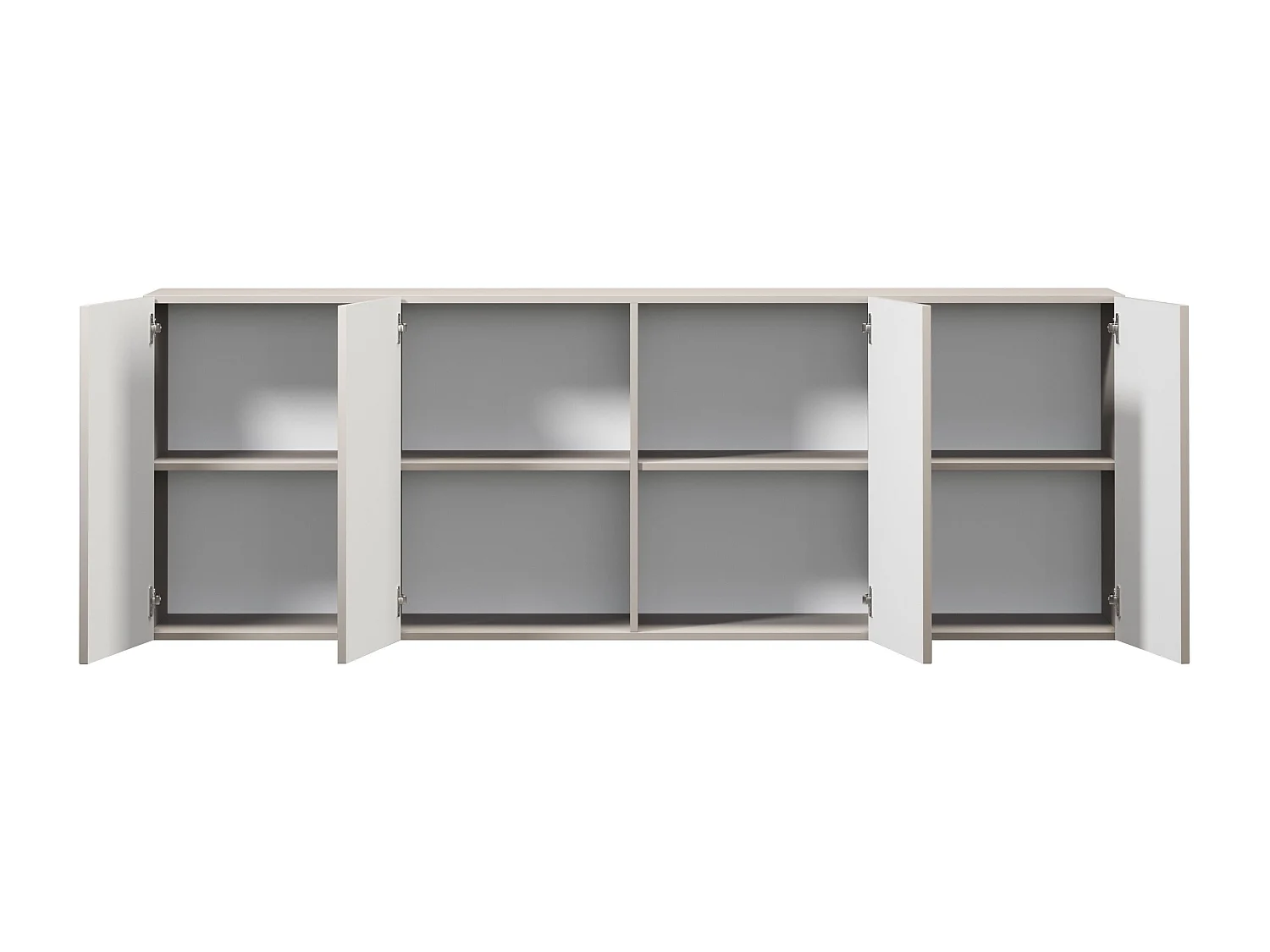 Buffet à 2 portes et 3 tiroirs avec poignées dorées, 150 x 45 cm