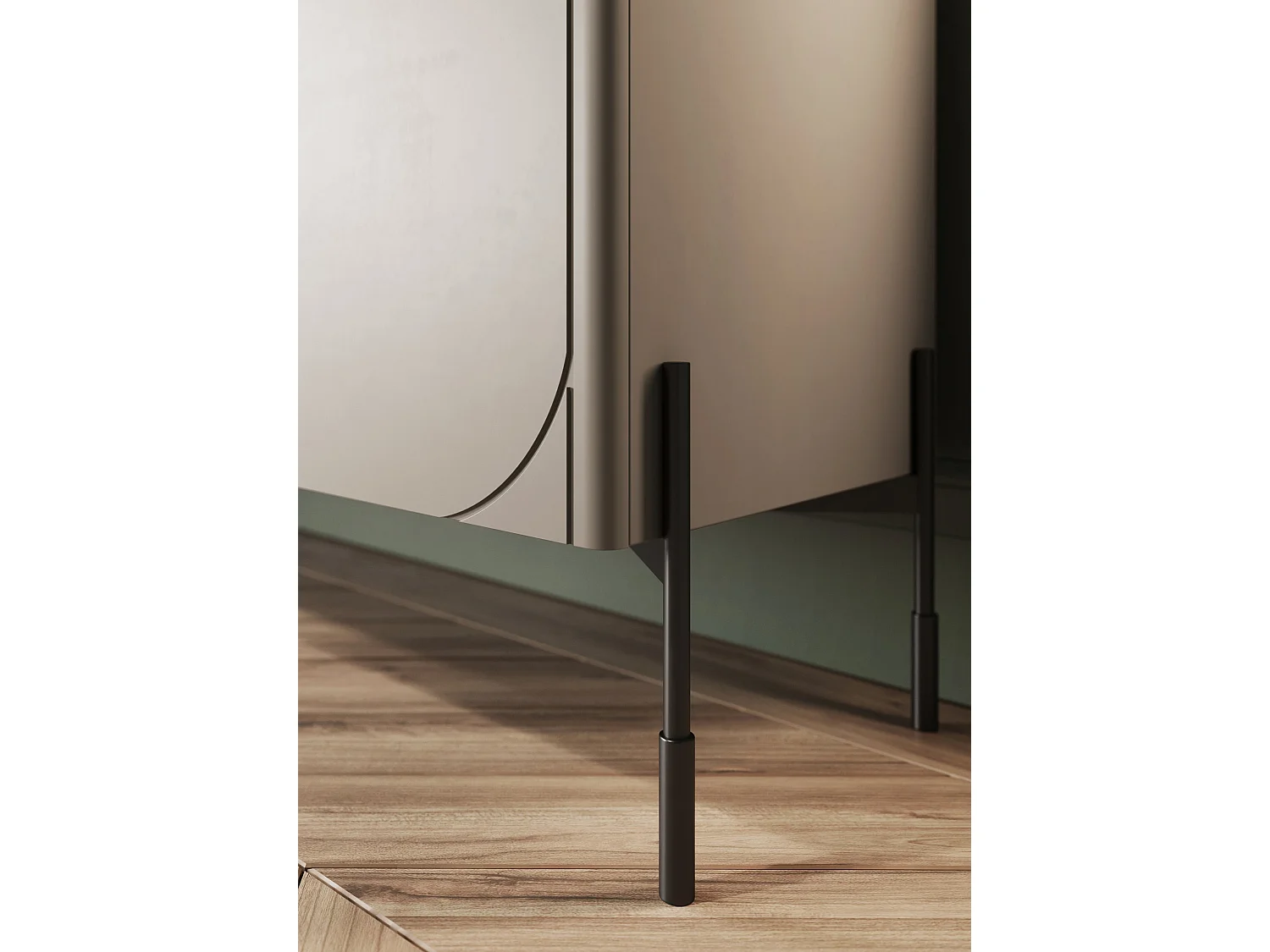 TV-Ständer Cashmere 3 Türen schwarzem Metallgestell 154x65 cm