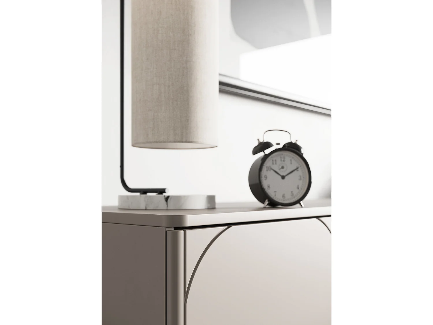 TV-Ständer Cashmere 3 Türen schwarzem Metallgestell 154x65 cm