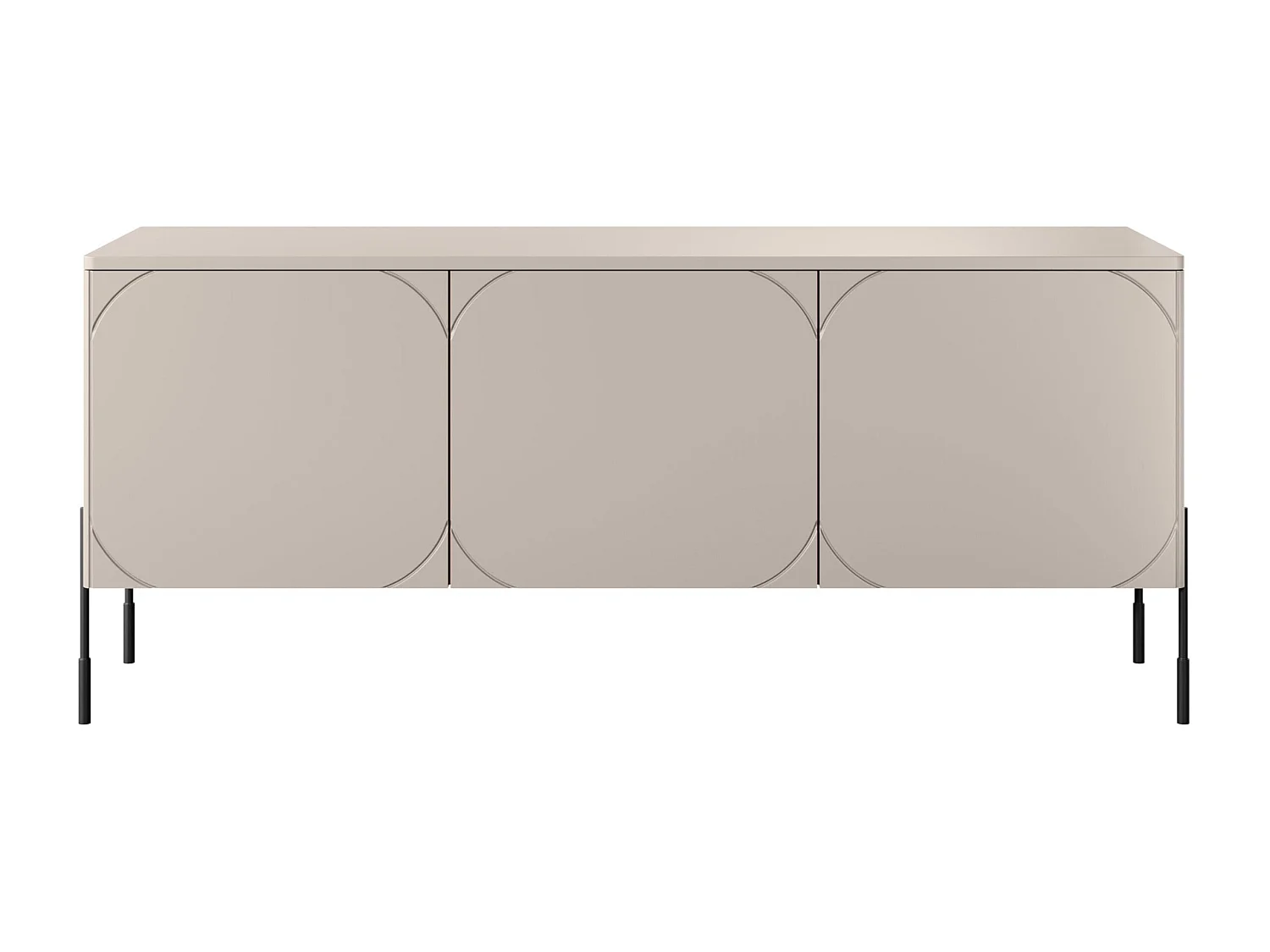 TV-Ständer Cashmere 3 Türen schwarzem Metallgestell 154x65 cm