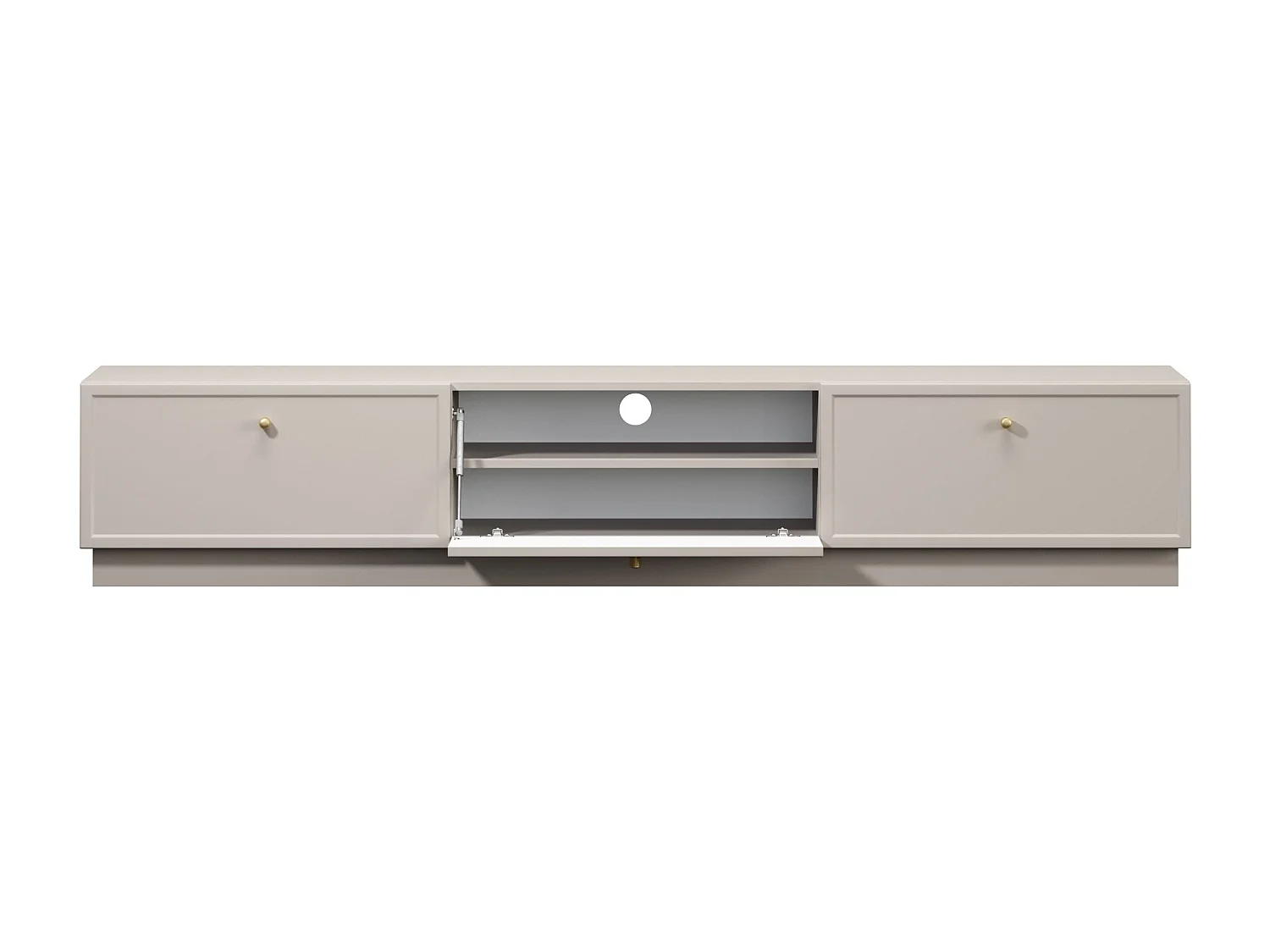 Kasjmier tv-meubel met 1 deur en 2 lades met gouden stippen, 200 x 45 cm