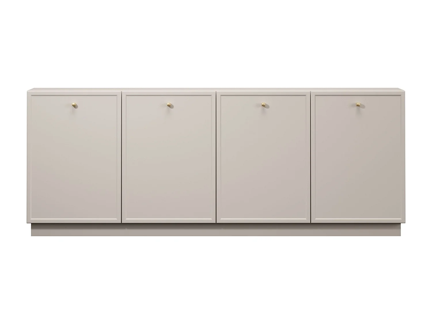 Buffet à 2 portes et 3 tiroirs avec poignées dorées, 150 x 45 cm