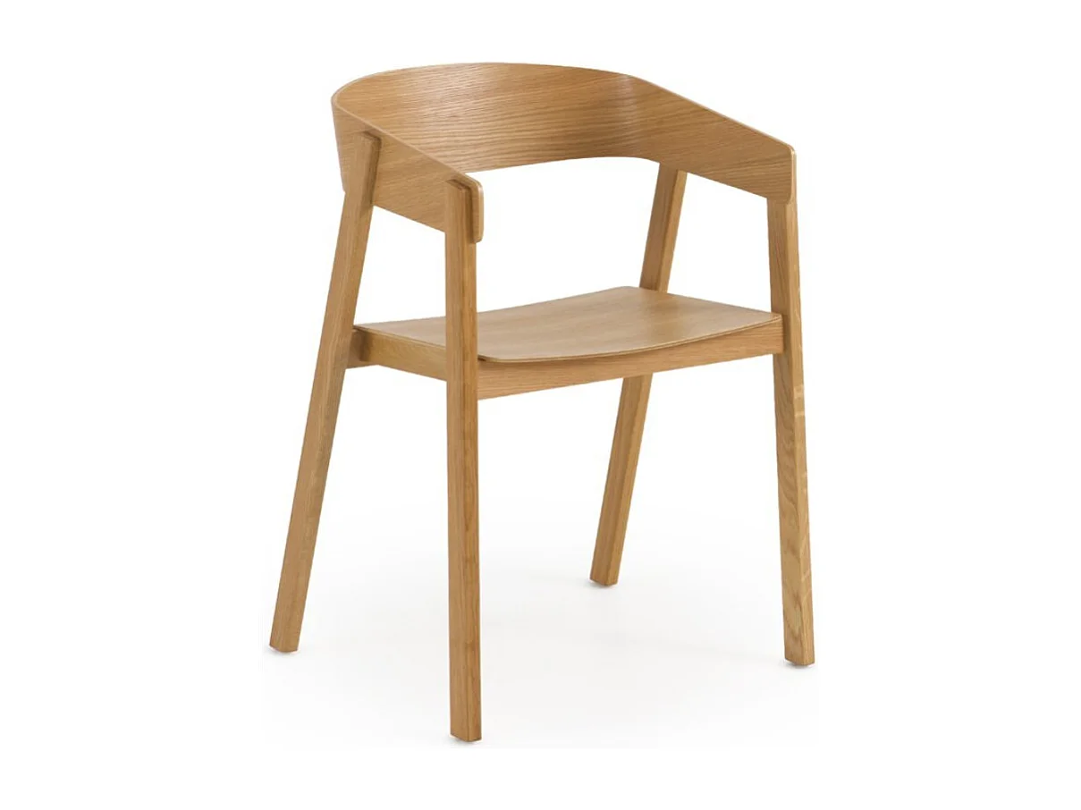 Lot de 4 fauteuils en contreplaqué de chêne