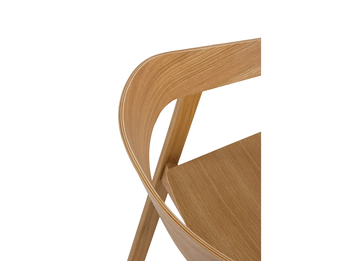Lot de 4 fauteuils en contreplaqué de chêne