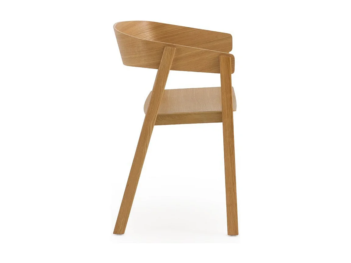 Lot de 4 fauteuils en contreplaqué de chêne