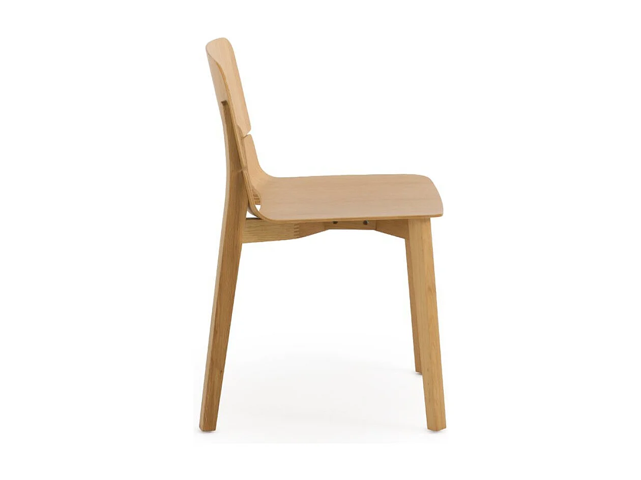 Lot de 4 chaises en contreplaqué de chêne