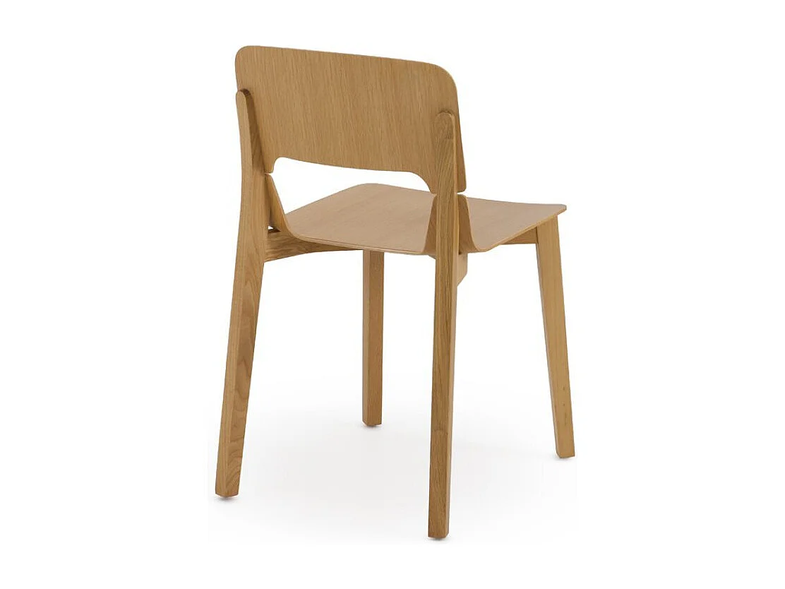 Lot de 4 chaises en contreplaqué de chêne