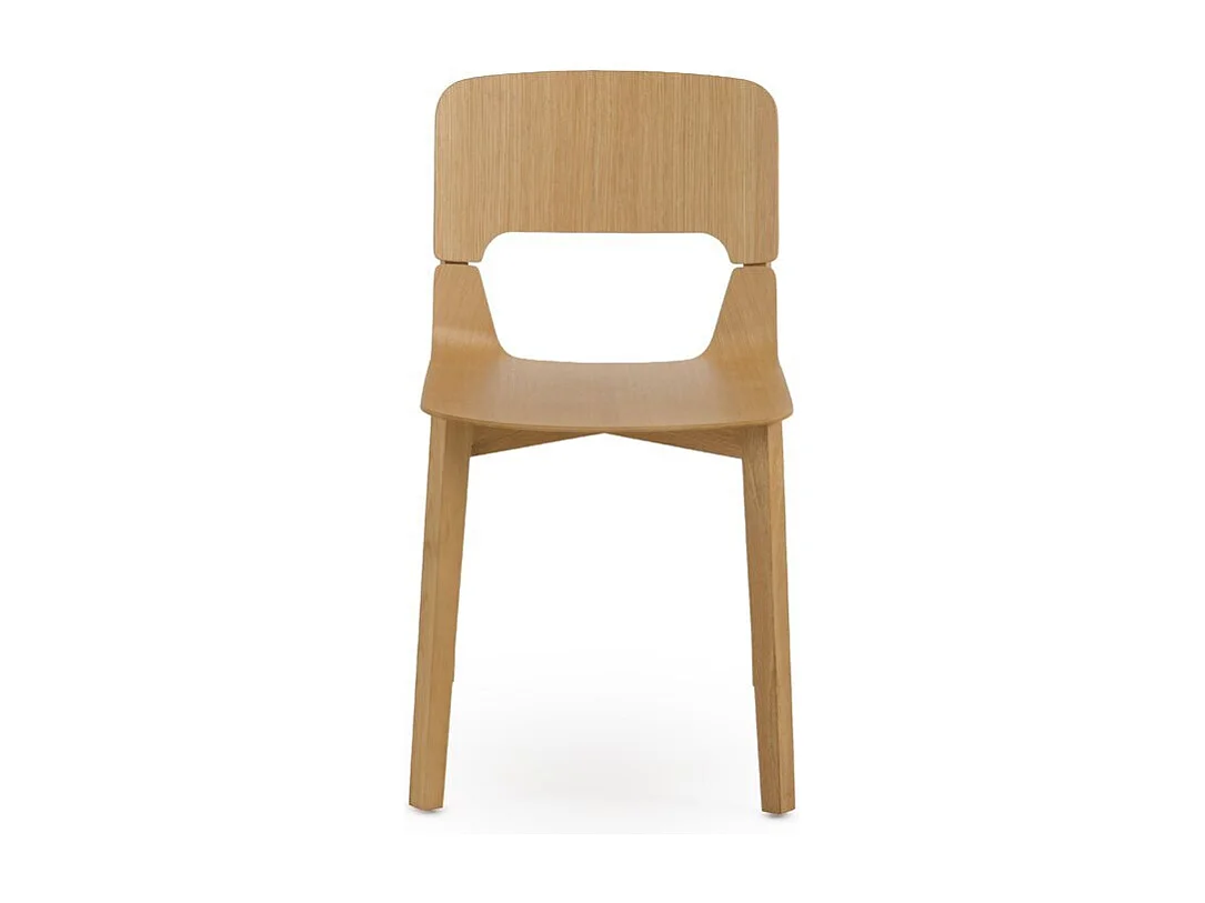 Lot de 4 chaises en contreplaqué de chêne