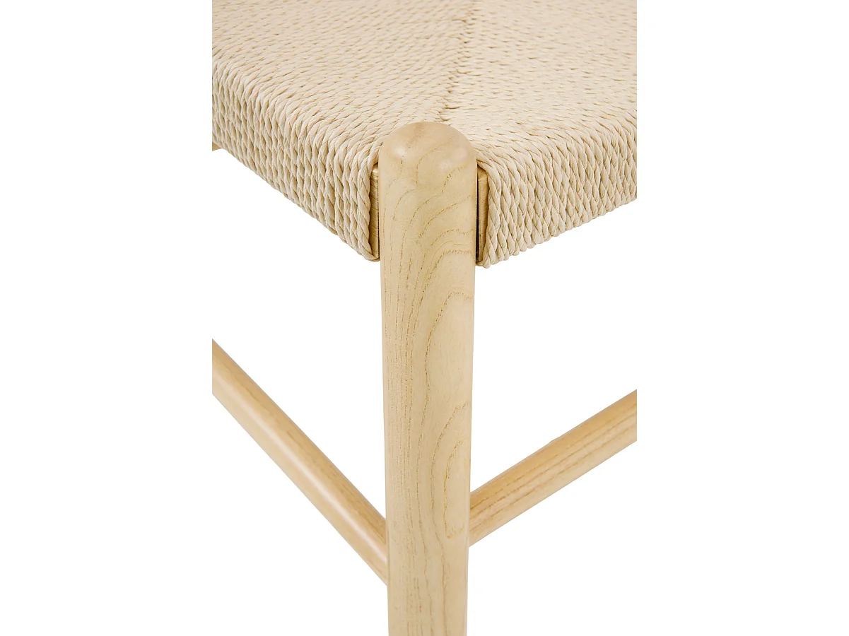 Lot de 4 chaises en bois de frêne avec assise tressée