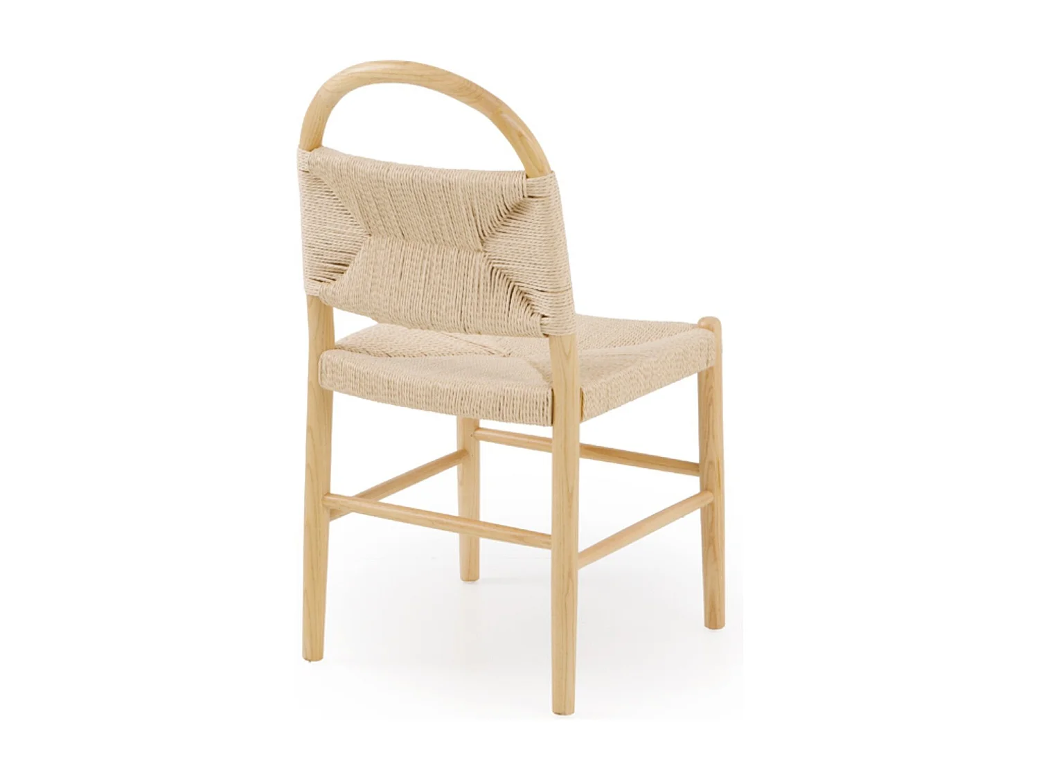 Lot de 4 chaises en bois de frêne avec assise tressée