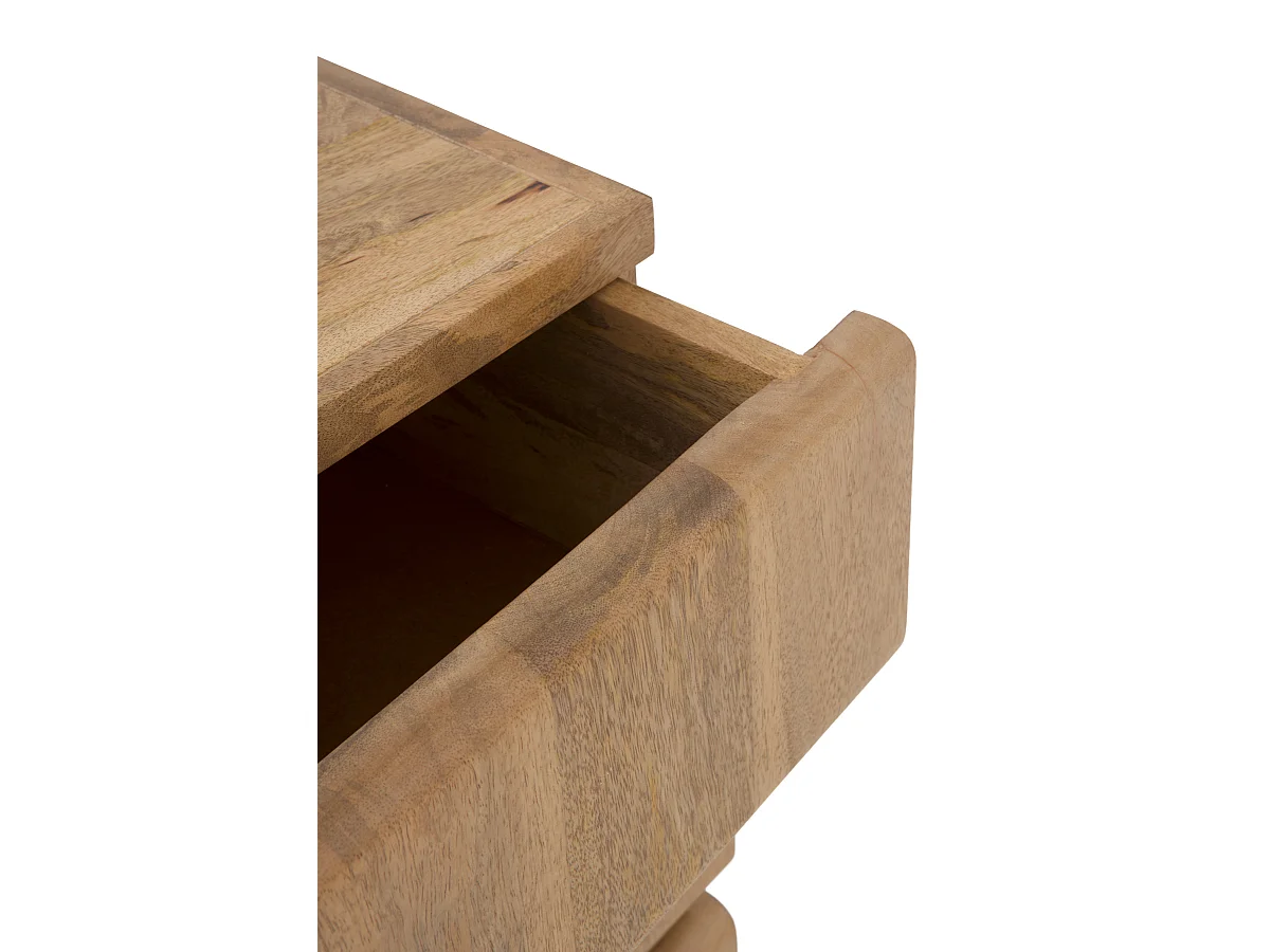 Table de chevet 3 tiroirs en bois massif de manguier
