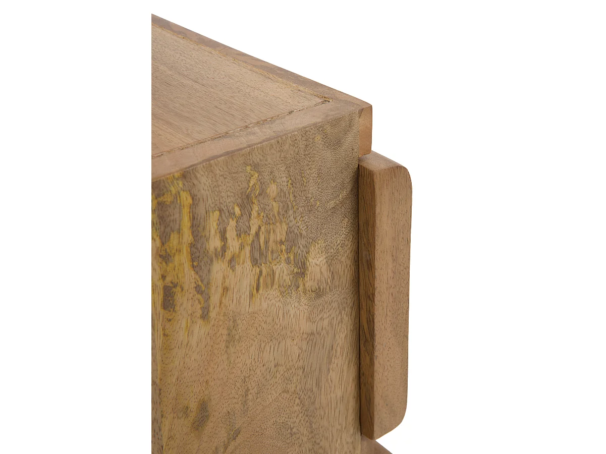 Table de chevet 3 tiroirs en bois massif de manguier
