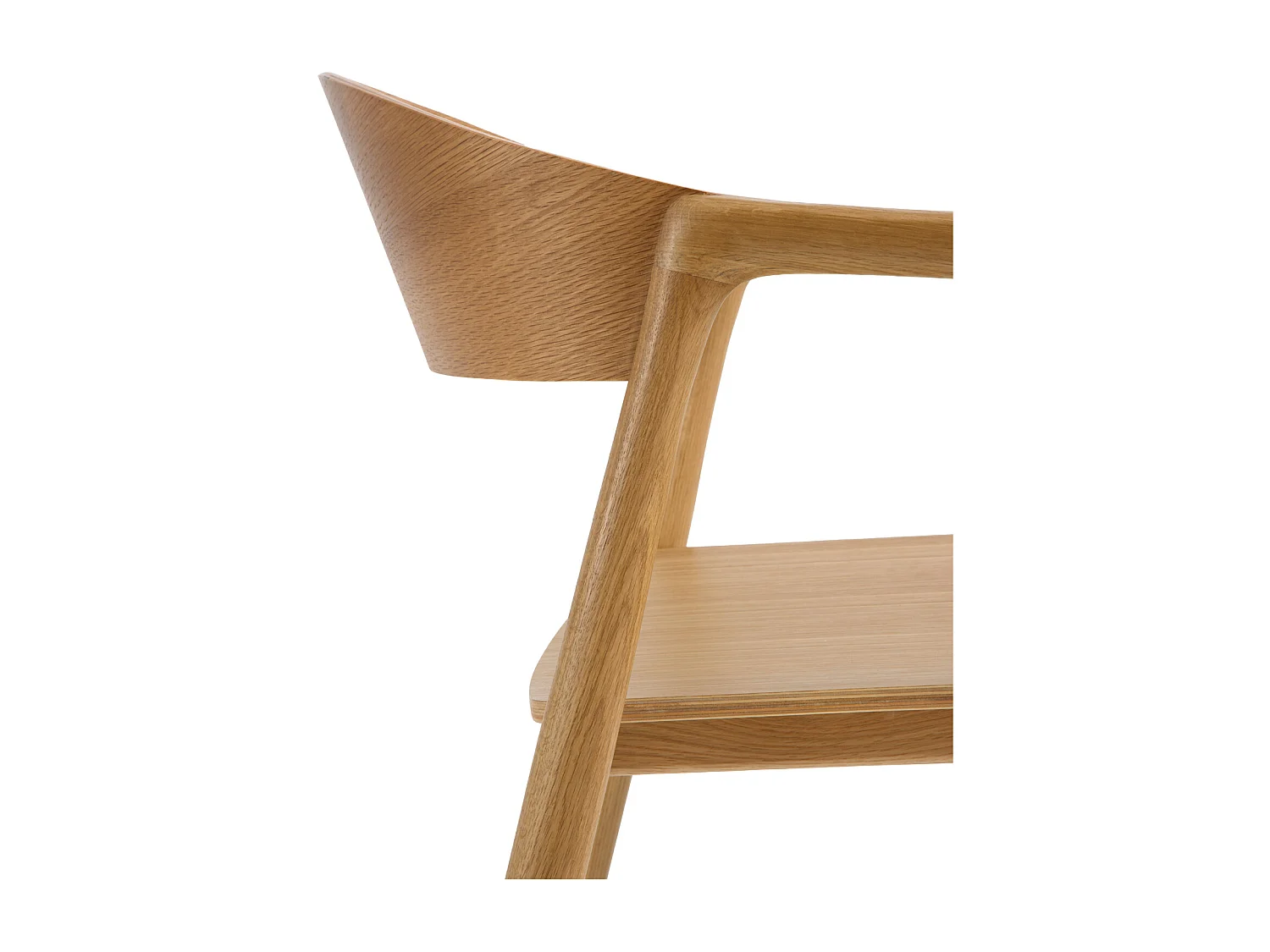 Lot de 4 fauteuils en contreplaqué de chêne