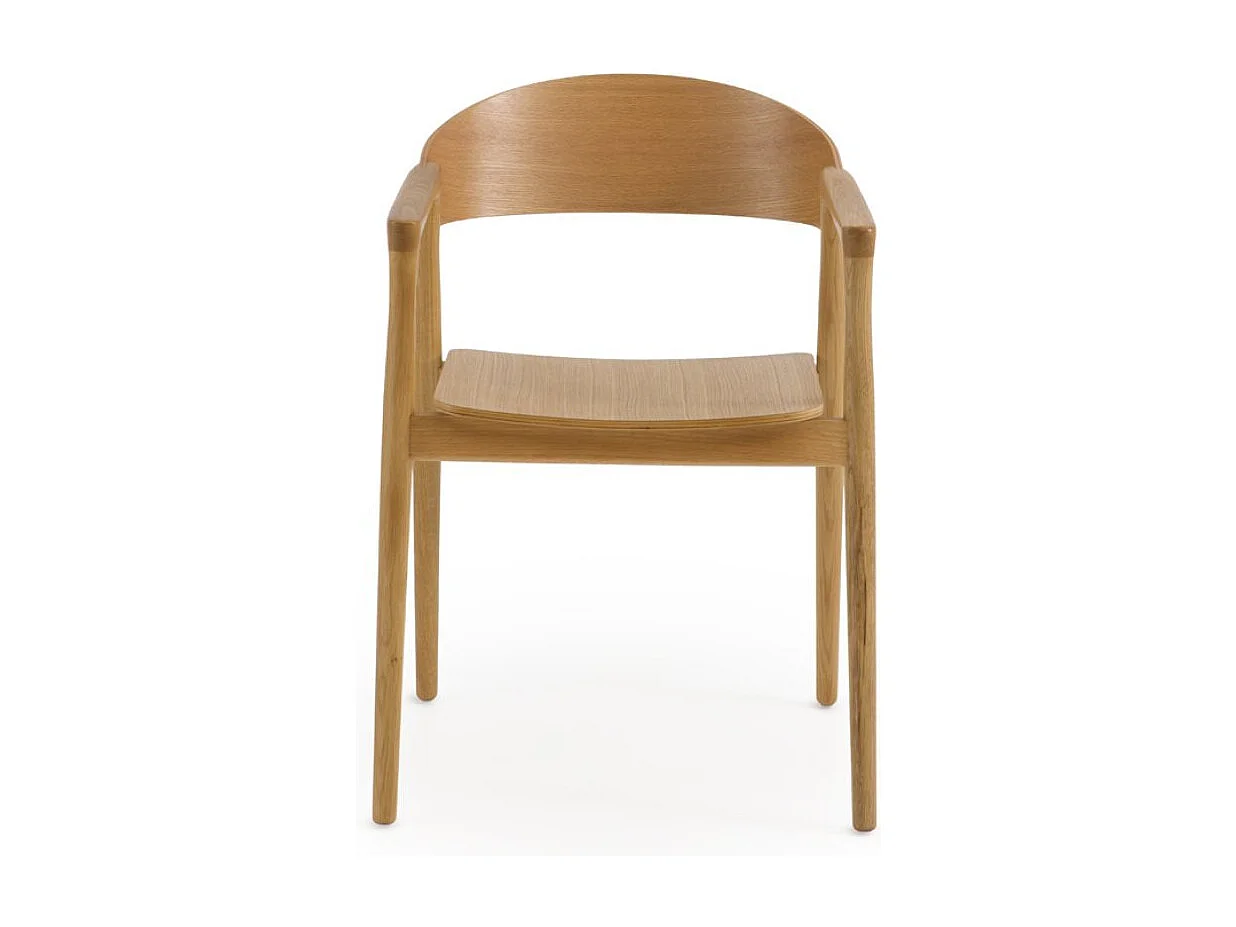 Lot de 4 fauteuils en contreplaqué de chêne