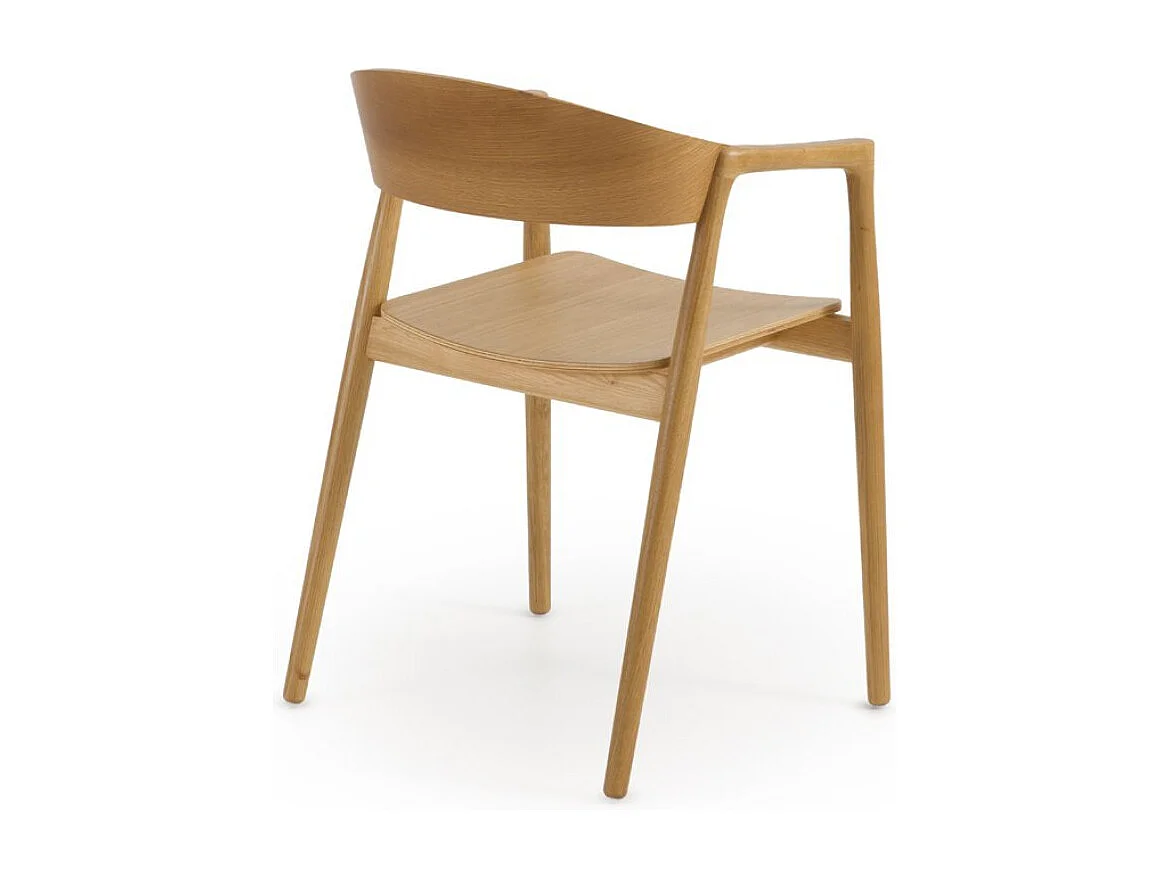 Lot de 4 fauteuils en contreplaqué de chêne