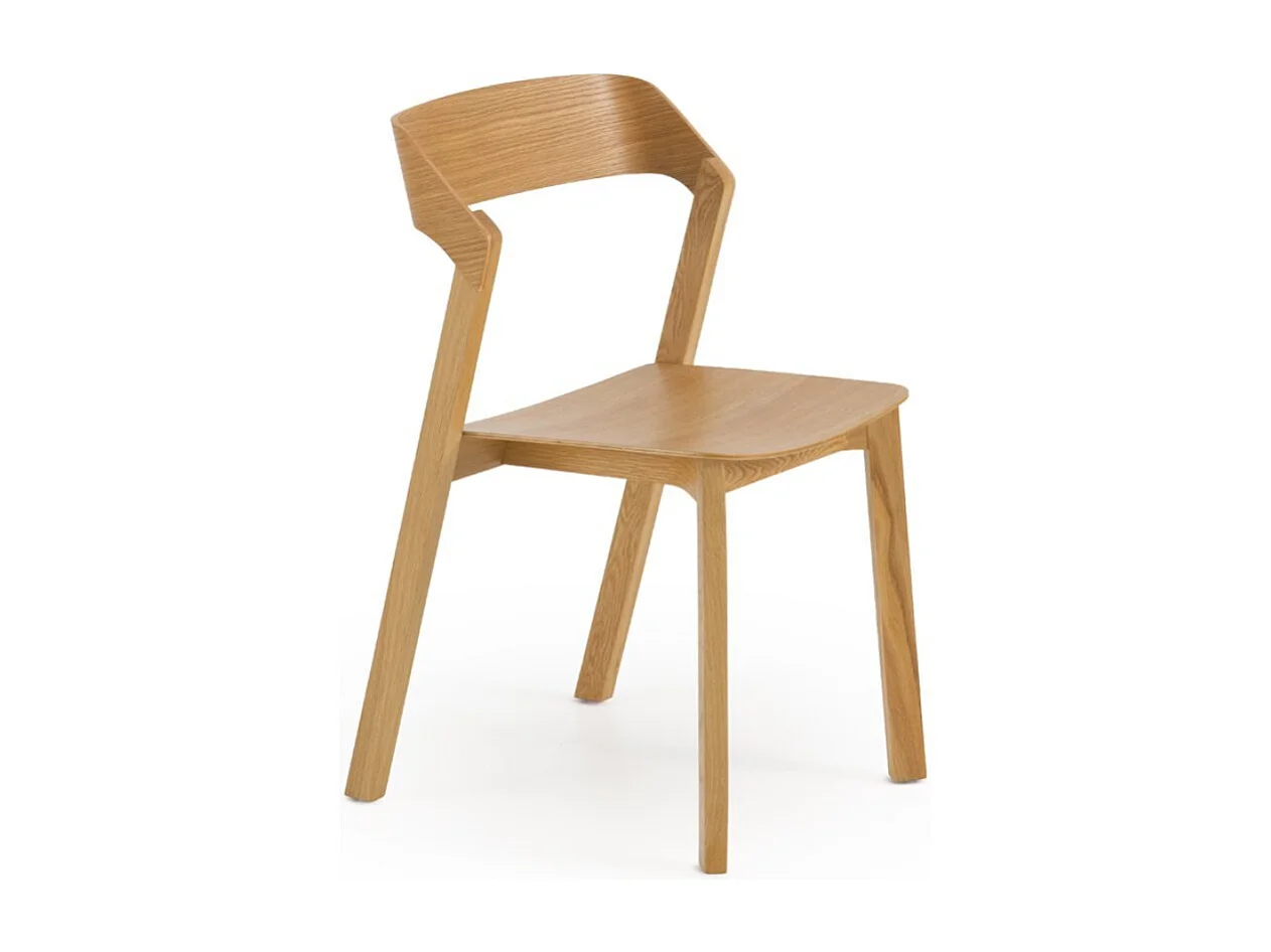 Lot de 4 chaises en contreplaqué de chêne