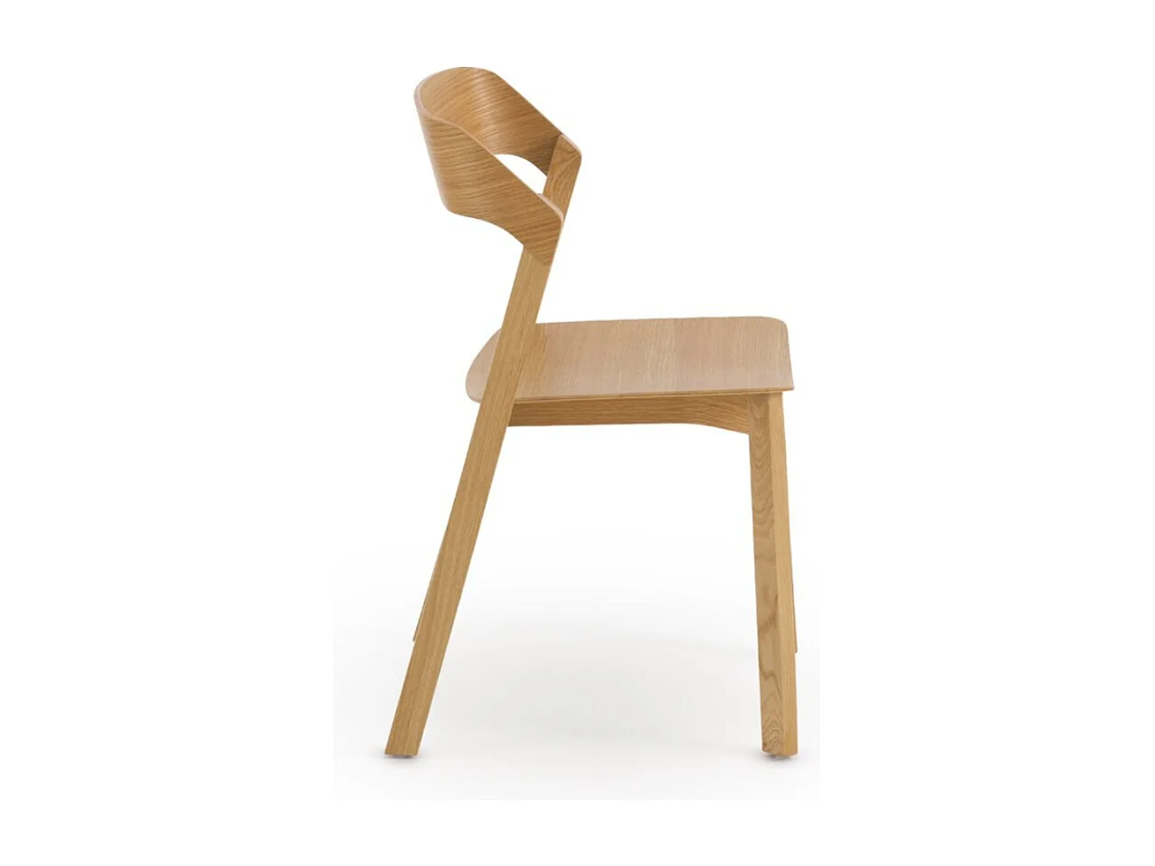 Lot de 4 chaises en contreplaqué de chêne