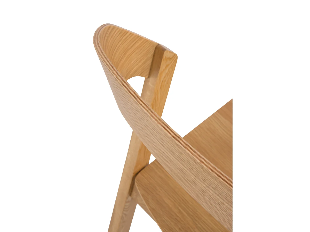 Lot de 4 chaises en contreplaqué de chêne