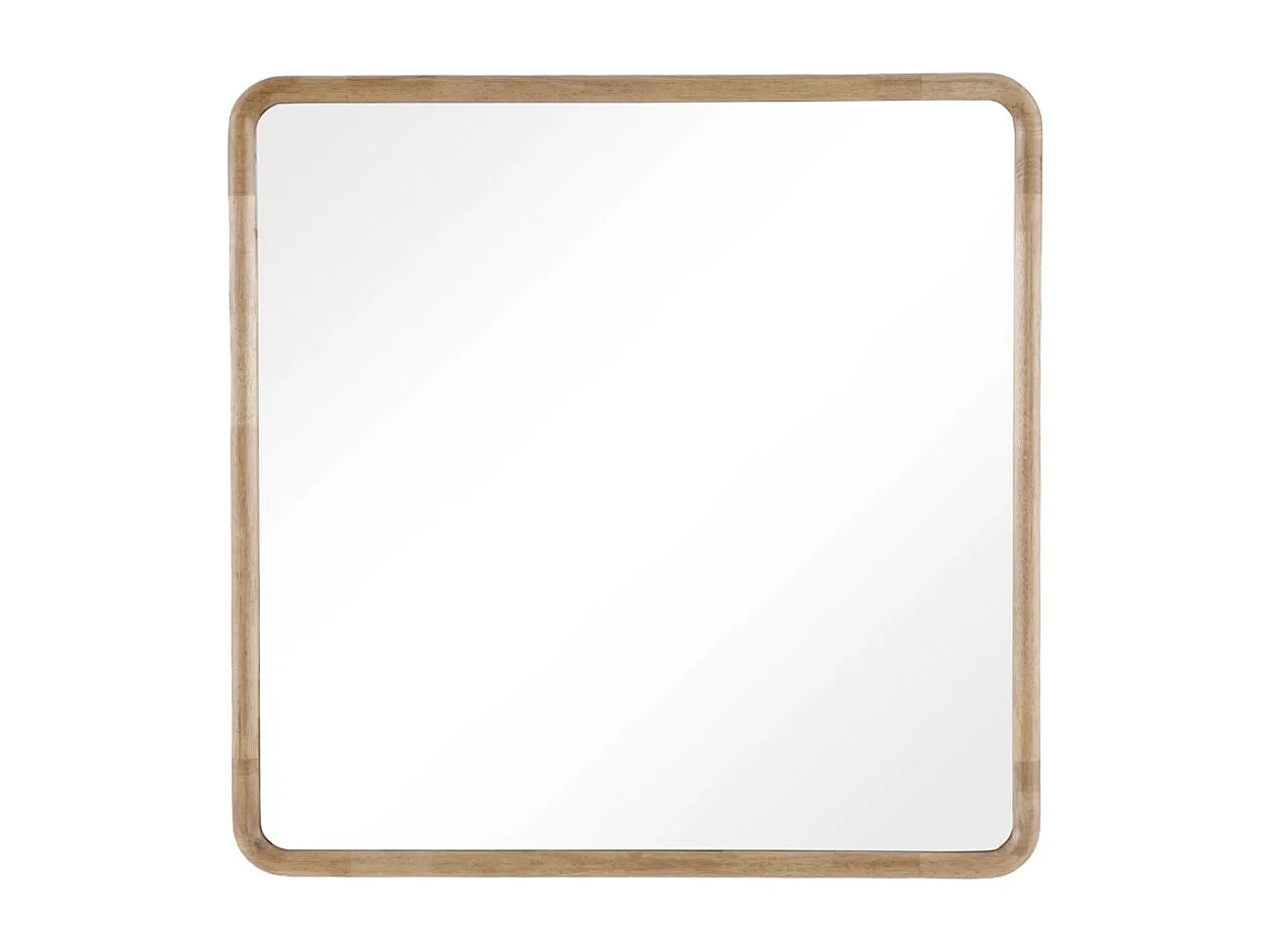 Miroir carré 100 x 100 cm avec cadre en bois d'hévéa