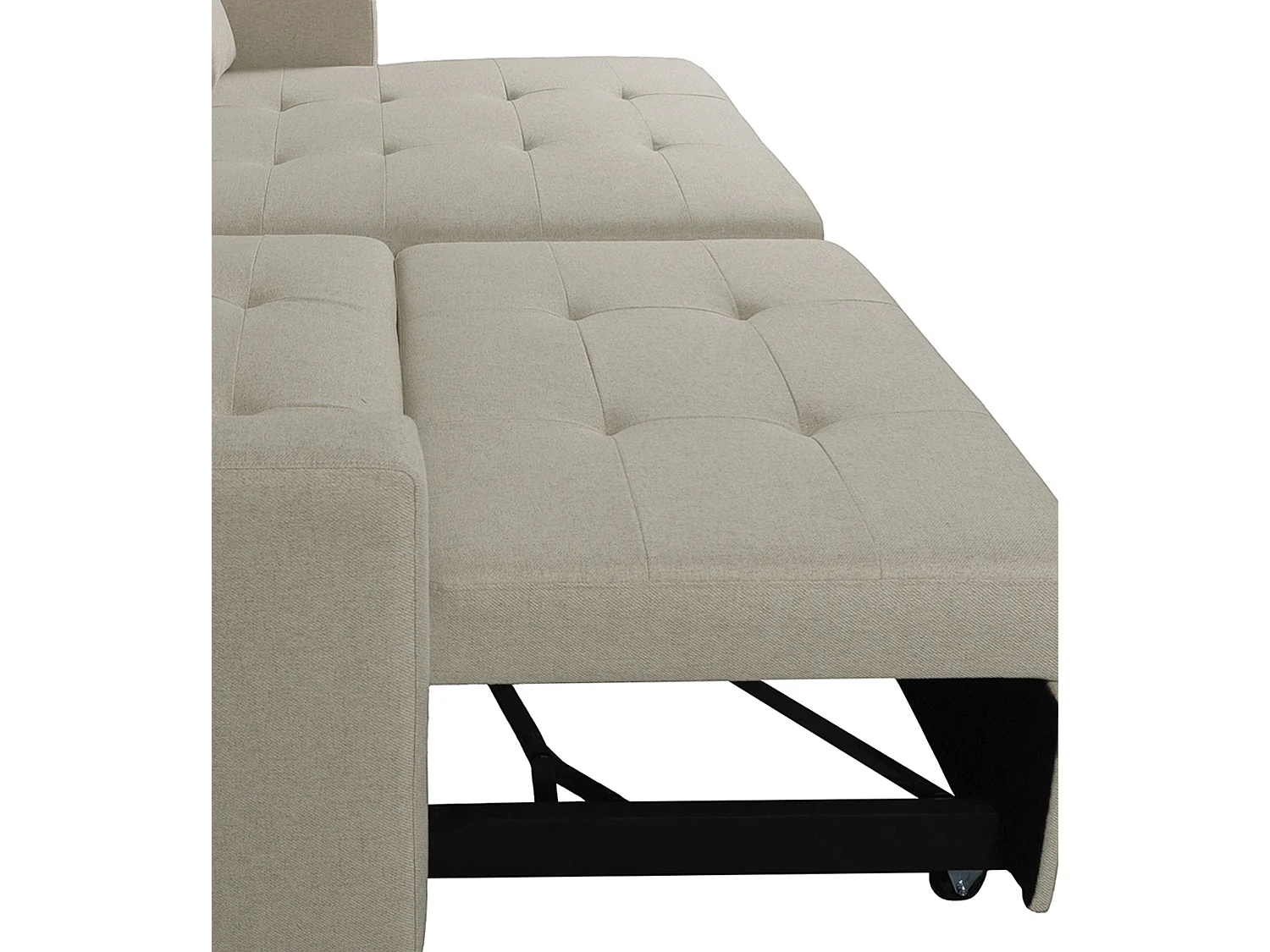 Sofá Chaise Longue reversible de 100x245x151 cm de 3 plazas con arcón en beige Sahara