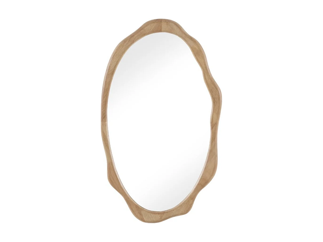 Miroir de forme irrégulière 64x110 avec cadre en bois d'hévéa