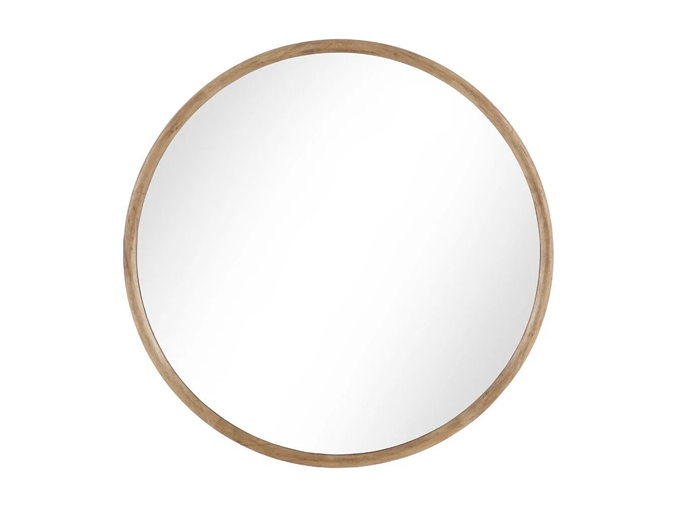 Miroir rond de 100 cm de diamètre avec cadre en bois d'hévéa