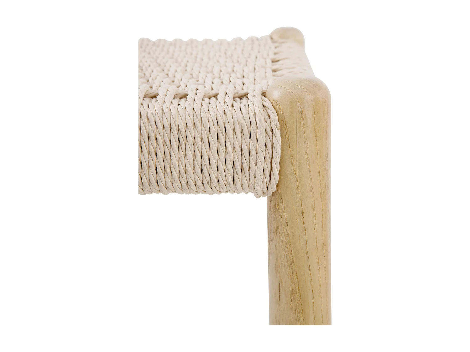 Lot de 2 tabourets en bois de frêne naturel avec assise tressée