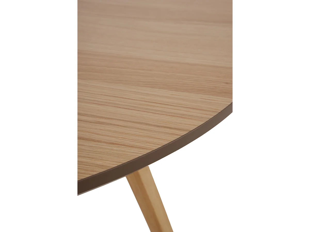Couchtisch mit 80 cm Durchmesser aus Eichen-Sperrholz