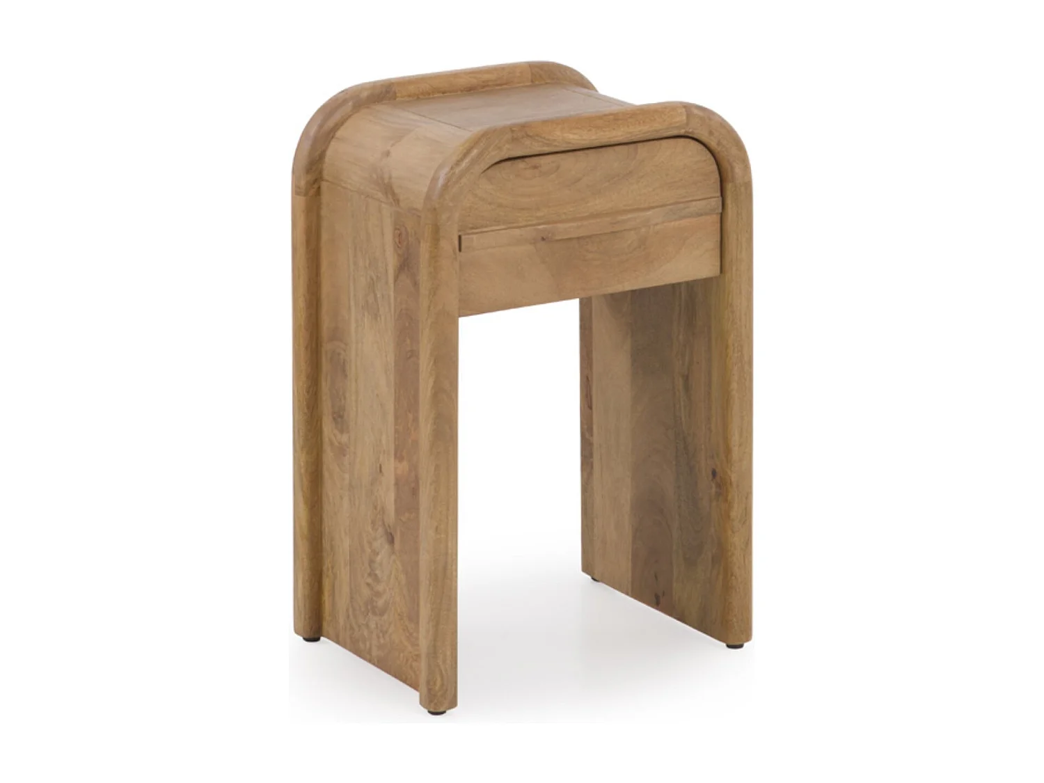 Table de chevet à 1 tiroir en bois massif de manguier