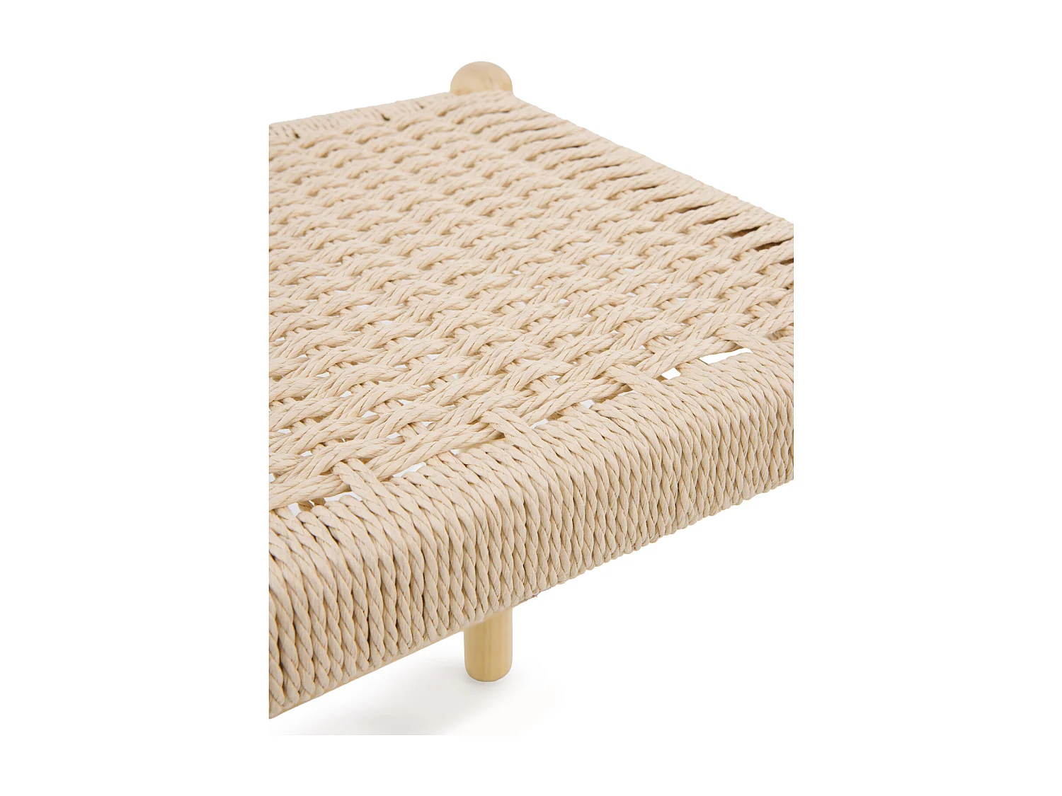 Banc en bois de frêne avec assise tressée