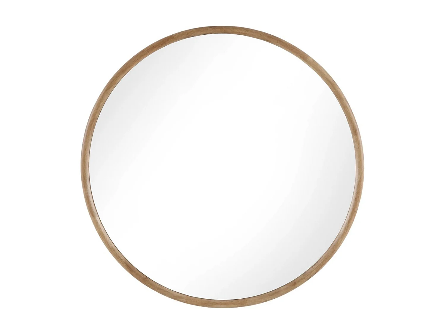 Miroir rond de 120 cm de diamètre avec cadre en bois d'hévéa