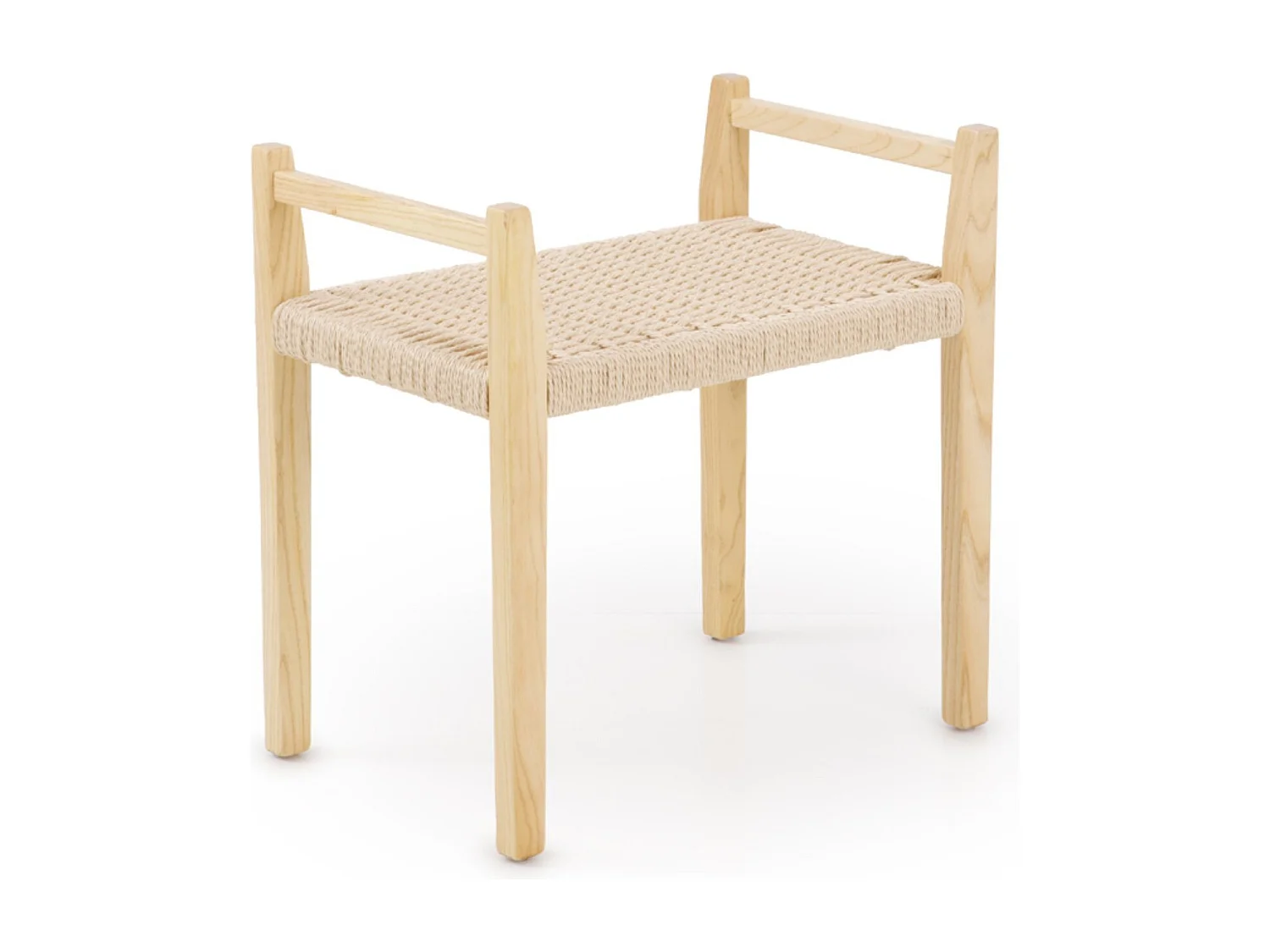 Tabouret en bois de frêne avec assise tressée
