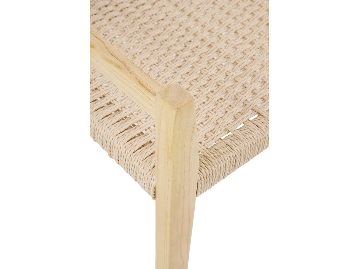 Tabouret en bois de frêne avec assise tressée