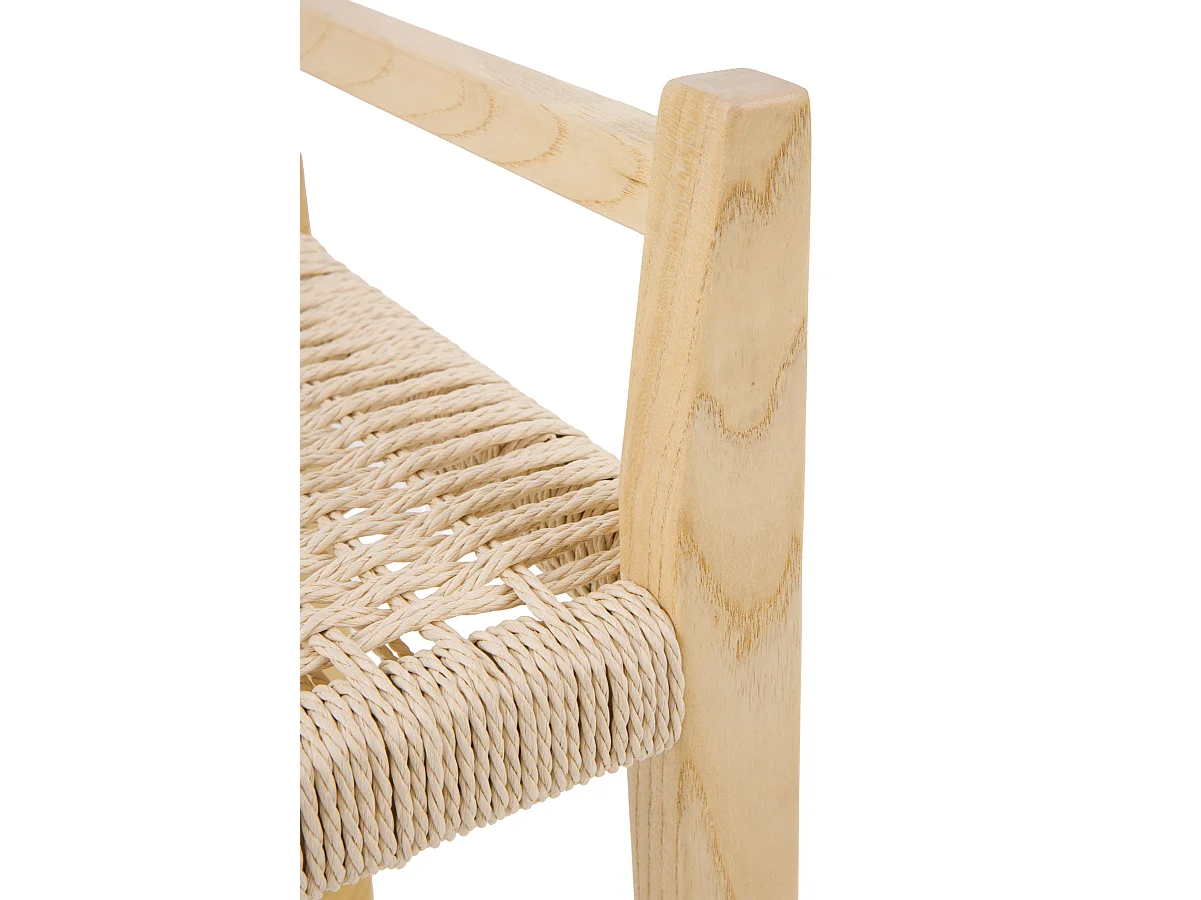 Hocker aus Eschenholz mit geflochtener Sitzfläche