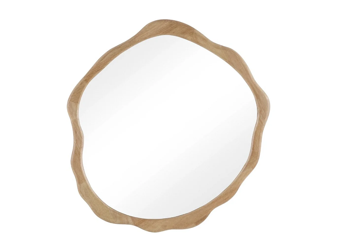 Miroir irrégulier 91 x 100 cm avec cadre en bois d'hévéa
