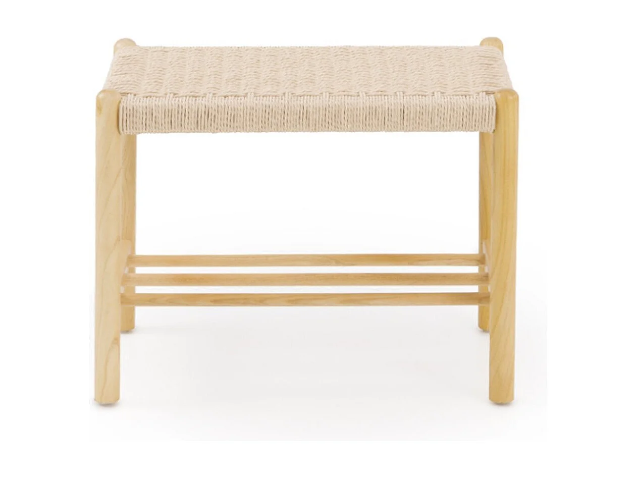 Banquette en bois de frêne avec assise tressée