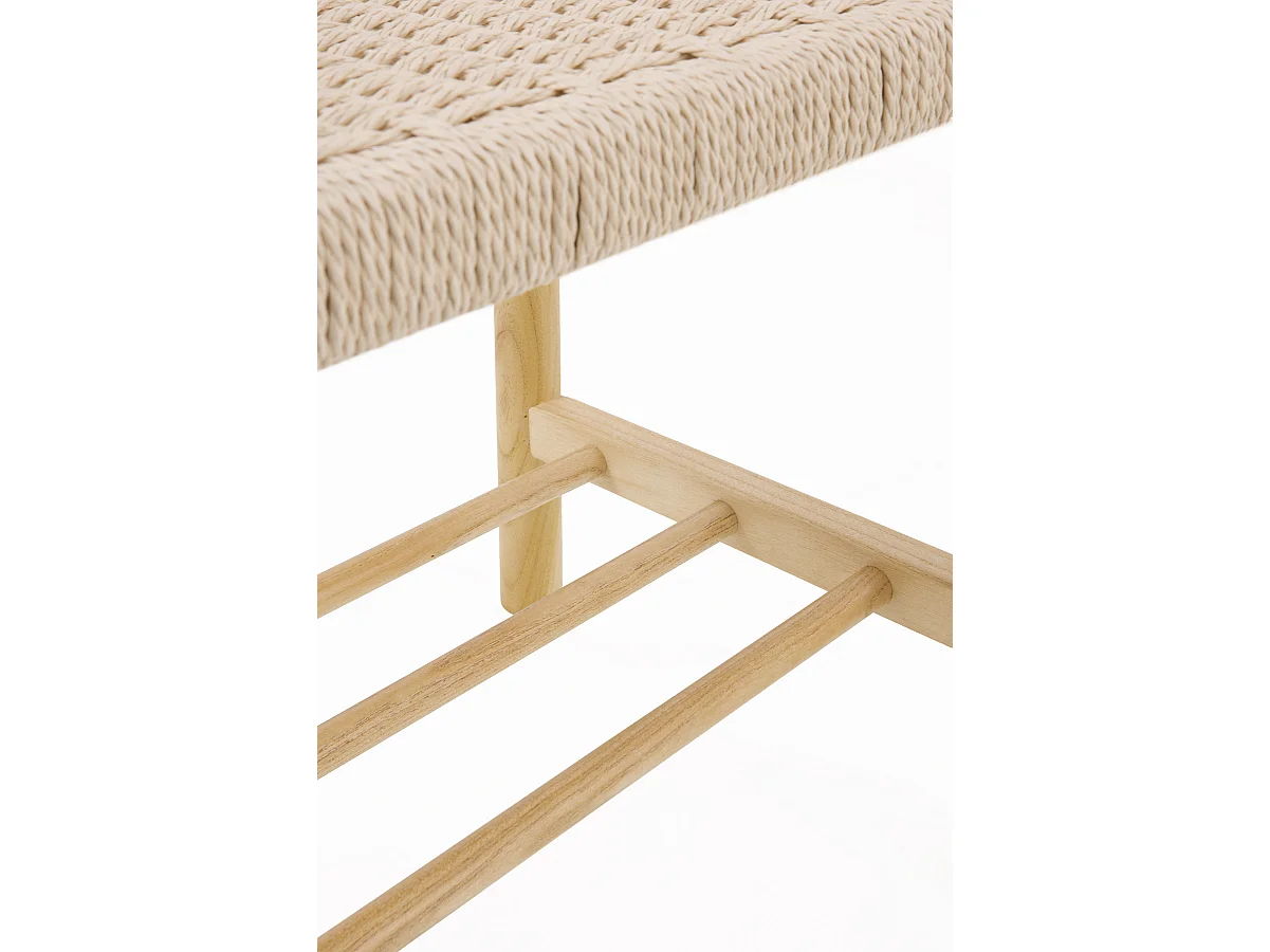 Banquette en bois de frêne avec assise tressée