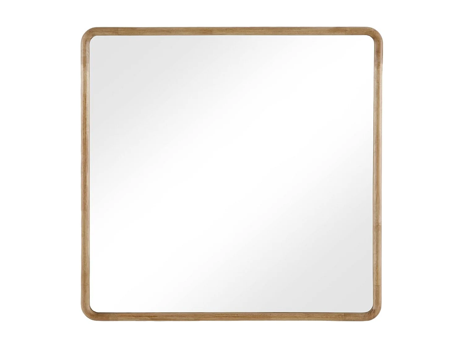 Miroir carré 120 x 120 cm avec cadre en bois d'hévéa