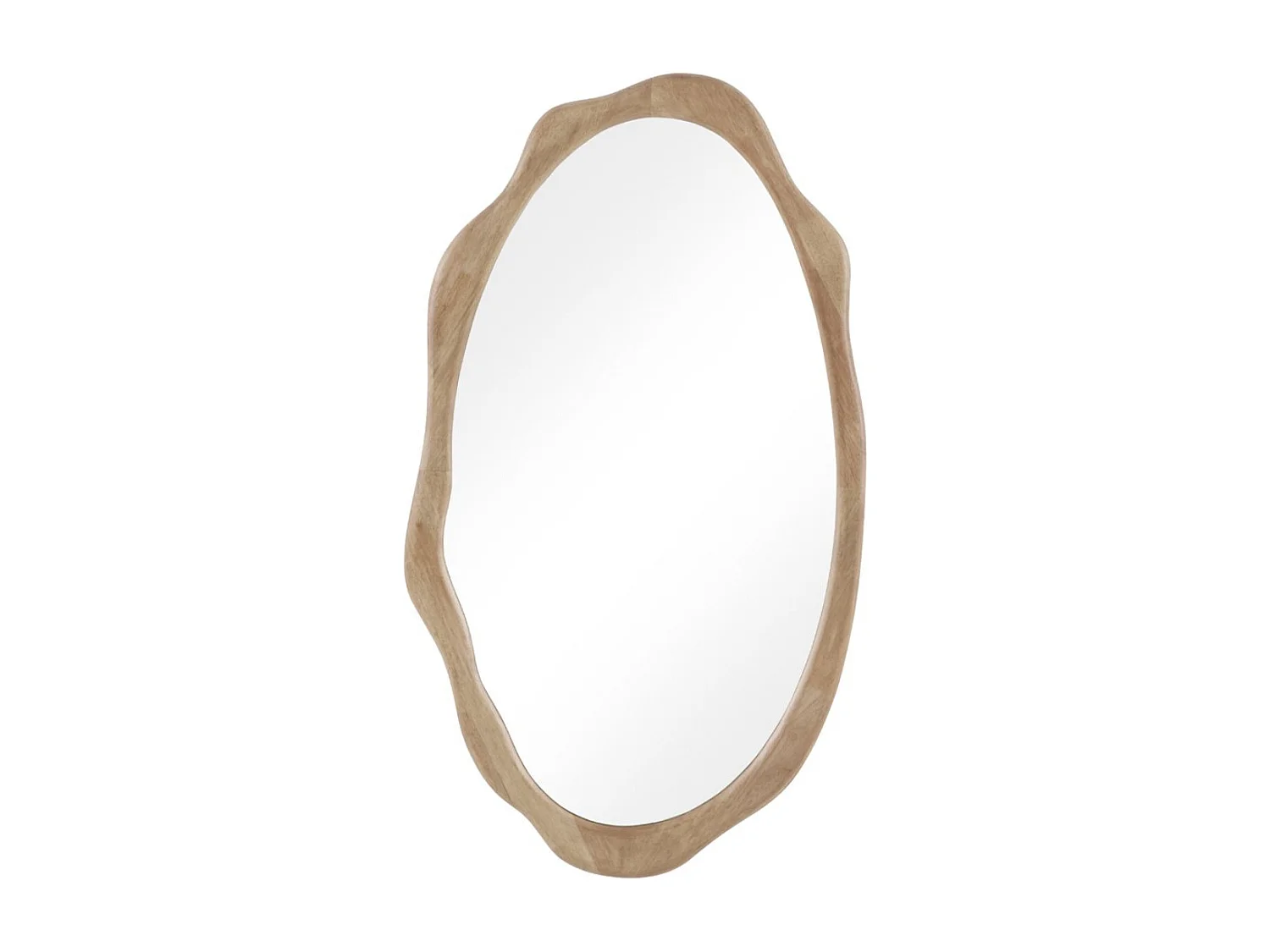 Miroir de forme irrégulière 74x130 avec cadre en bois d'hévéa