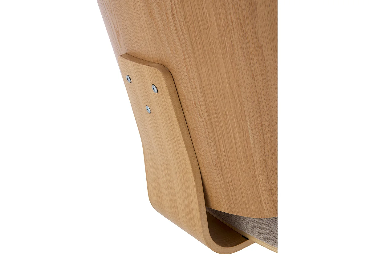 Fauteuil pivotant en chêne, avec assise et dossier rembourrés