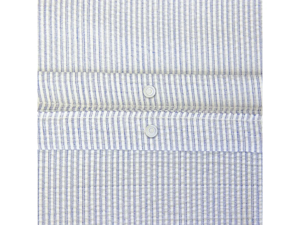 Parure de lit microfibre rayures bleu 240x220cm - Lanna