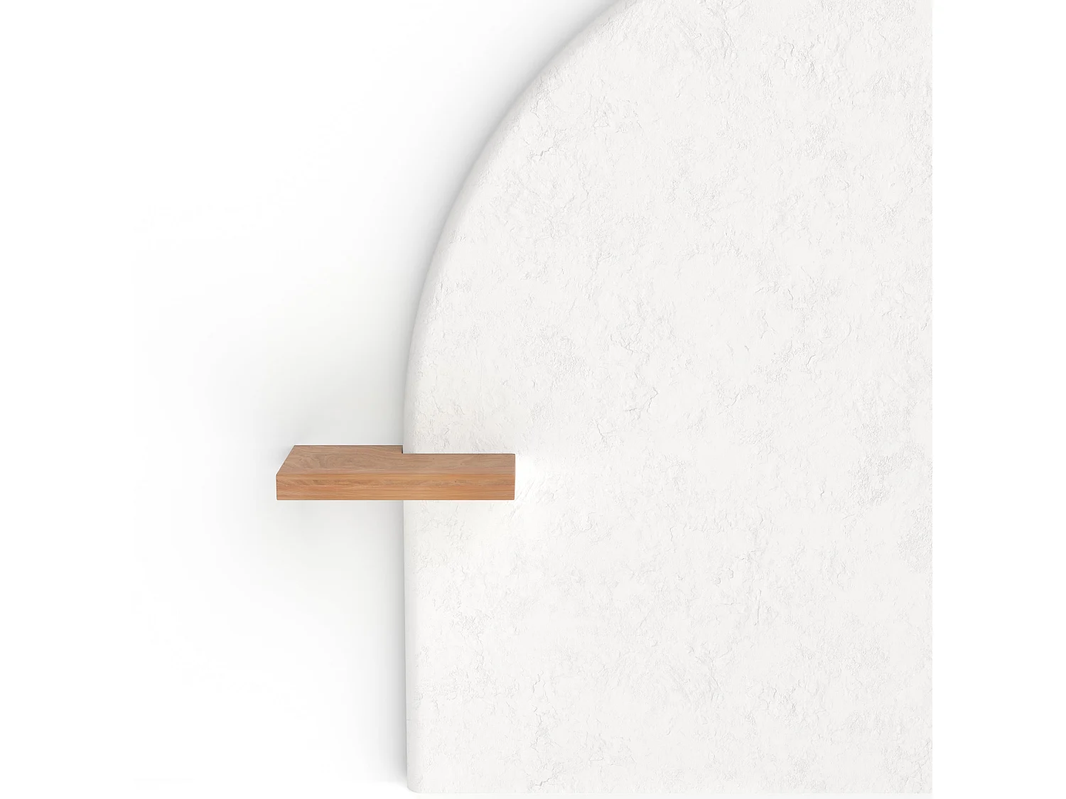 Tête de lit en plâtre blanc cassé et bois d'acacia 175 cm - Fira