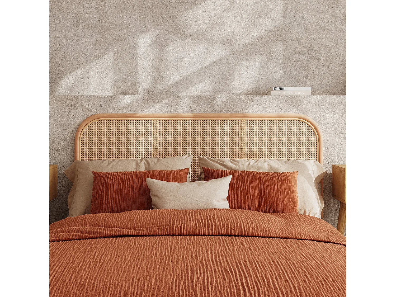 Kopfteil aus Rattan und Geflecht 140 cm - Naïra