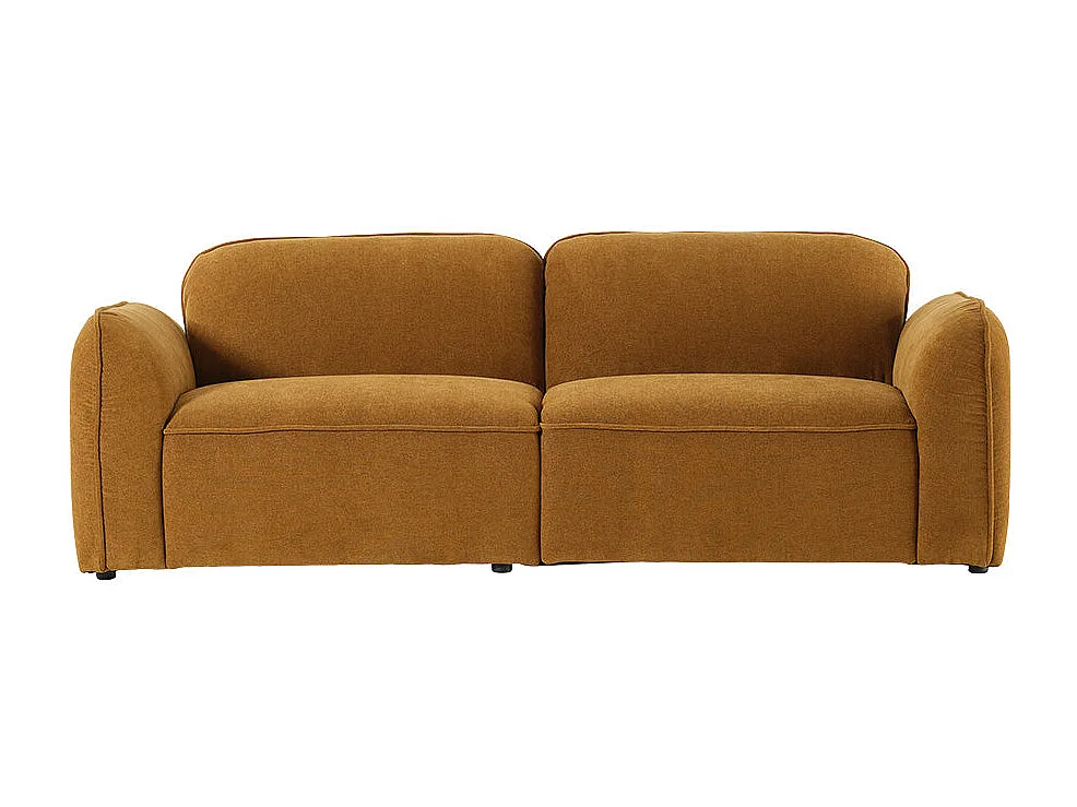 Divano lineare a 3 posti in velluto color bronzo