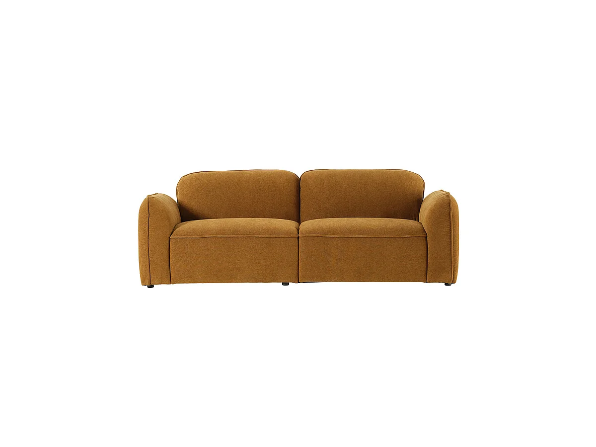 Divano lineare a 3 posti in velluto color bronzo