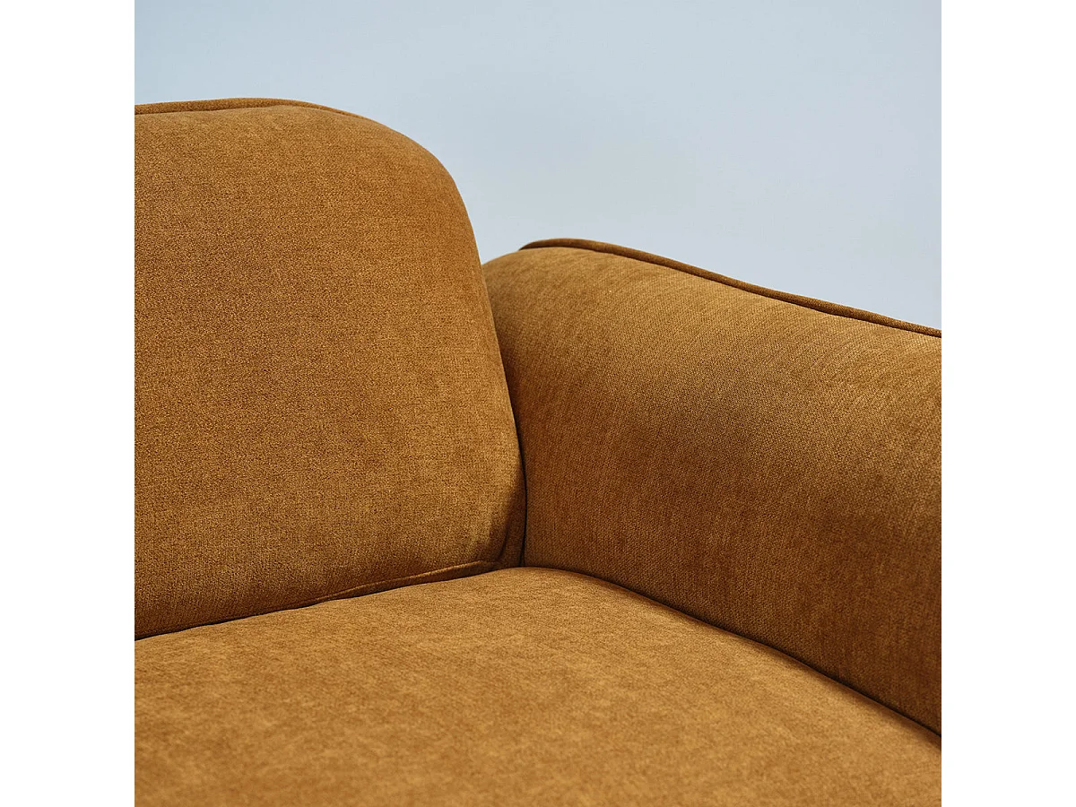 Divano lineare a 3 posti in velluto color bronzo