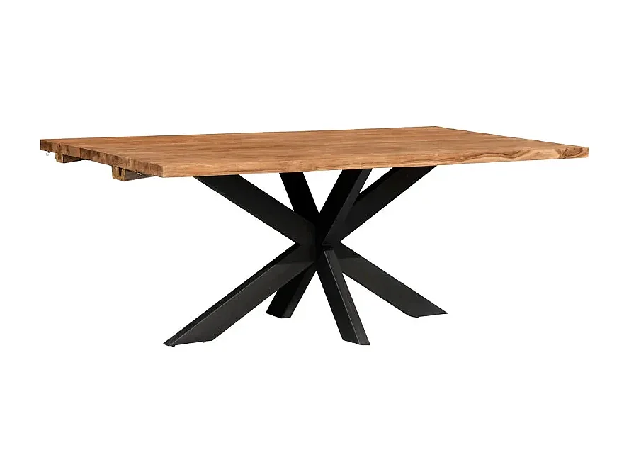 Table à manger extensible 200/300 teck recyclé pieds métal – ORLANDO