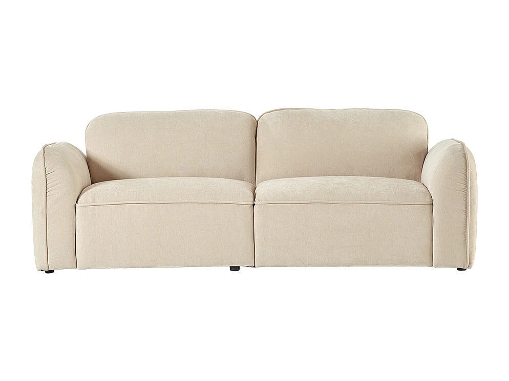 Divano lineare a 3 posti in velluto beige melange